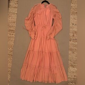 Ulla Johnson Coral Long Sleeve Silk Maxi Dress